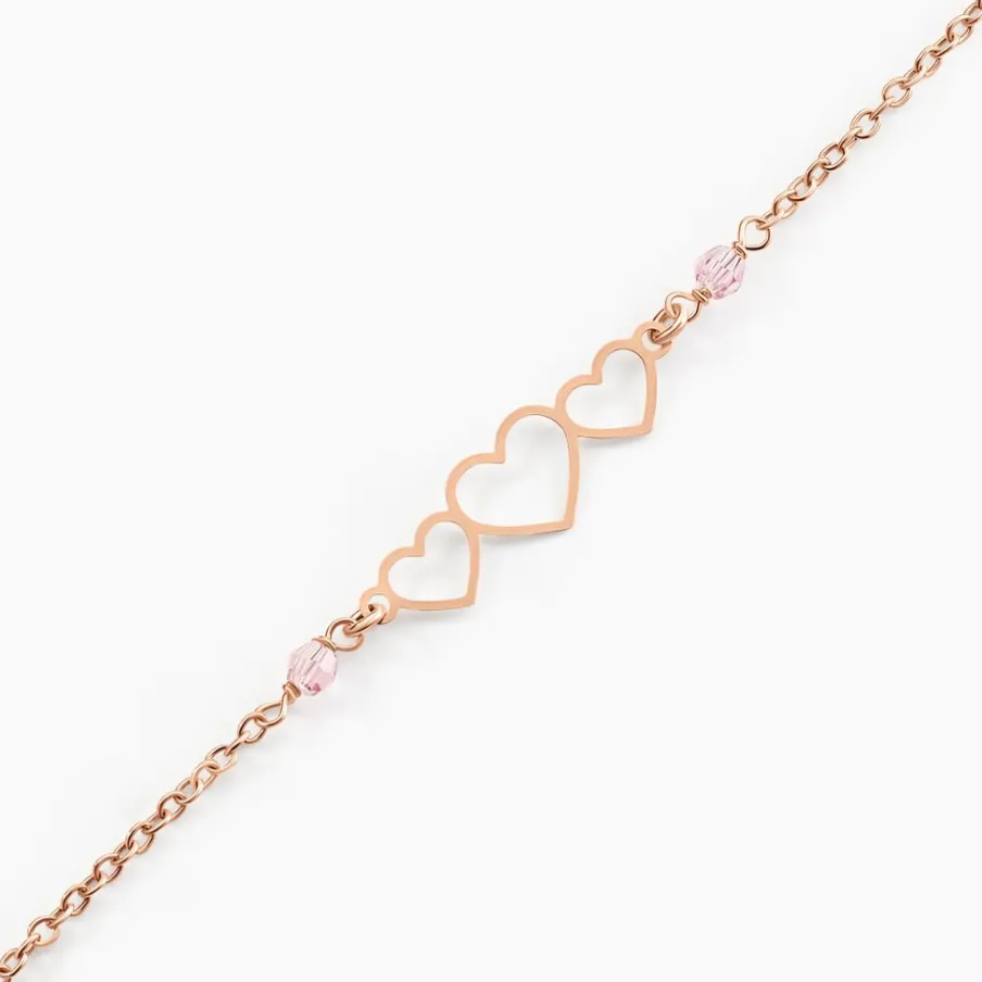 Histoire d'Or Bracelet Love Love Argent Rose Oxyde De Zirconium