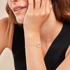 Histoire d'Or Bracelet Lua Argent Blanc Oxyde De Zirconium Perle De Culture