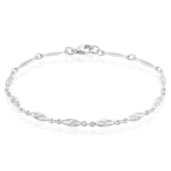 Histoire d'Or Bracelet Mahee Maille Filigrane Argent Blanc