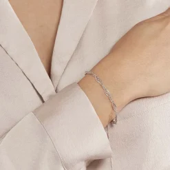 Histoire d'Or Bracelet Mahee Maille Filigrane Argent Blanc