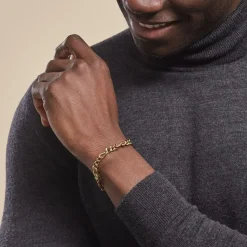 Histoire d'Or Bracelet Maille Acier Doré Virgil