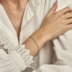 Histoire d'Or Bracelet Maille Azul Argent Blanc