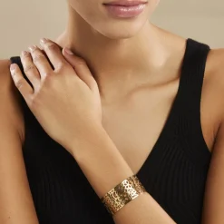 Histoire d'Or Bracelet Manchette Brenda Acier Jaune