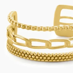 Bracelet Manchette Elain Acier Jaune-Histoire d'Or Online