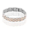 Bracelet Mareva Maille Grain De Riz Acier Bicolore-Histoire d'Or Hot