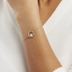 Histoire d'Or Bracelet Marthe Argent Blanc Perle De Culture Et Oxyde De Zirconium