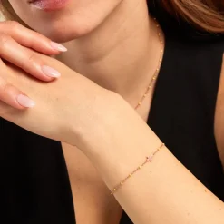 Bracelet Mimosa Argent Rose-Histoire d'Or New