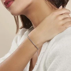 Histoire d'Or Bracelet Nahila Maille Popcorn Argent Blanc