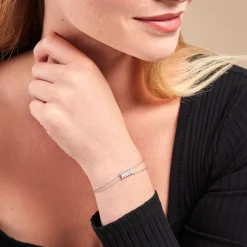 Histoire d'Or Bracelet Navette Argent Blanc Oxyde De Zirconium