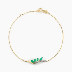 Bracelet Navette Or Jaune Emeraude Diamant-Histoire d'Or Outlet