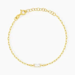 Bracelet Nigelle Argent Jaune Oxyde De Zirconium-Histoire d'Or New