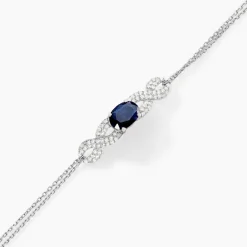 Histoire d'Or Bracelet Oceania Or Blanc Saphir Et Diamant