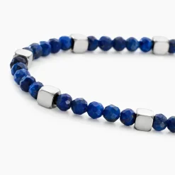 Bracelet Oleg Acier Blanc Sodalite-Histoire d'Or