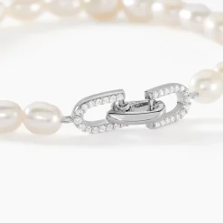 Bracelet Onassis Argent Blanc Perle De Culture Oxyde De Zirconium-Histoire d'Or Best