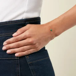 Histoire d'Or Bracelet Ondée Or Jaune Malachite