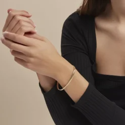 Bracelet Or Jaune Izel Maille Anglaise-Histoire d'Or