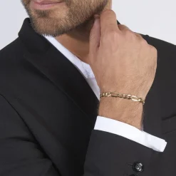 Bracelet Or Jaune Maille Alternée-Histoire d'Or Online