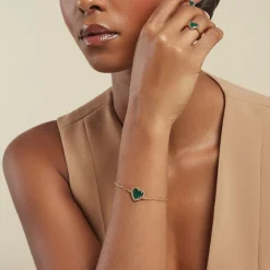 Histoire d'Or Bracelet Par Amour Plaque Or Jaune Agate