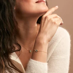 Histoire d'Or Bracelet Pernia Or Jaune Amazonite