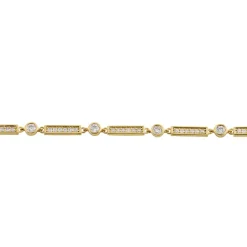 Histoire d'Or Bracelet Plaqué Or Epilobe Oxydes De Zirconium