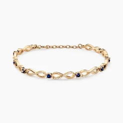 Histoire d'Or Bracelet Plaqué Or Kelian Oxydes De Zirconium Et Pierres Bleues