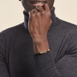 Histoire d'Or Bracelet Plaqué Or Rodolf Cuir