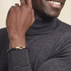 Histoire d'Or Bracelet Plaqué Or Steve Cuir