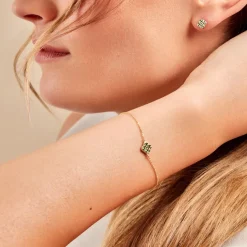 Histoire d'Or Bracelet Rosalite Or Jaune Malachite