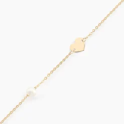 Bracelet Roselena Coeur Or Jaune Perle De Culture-Histoire d'Or