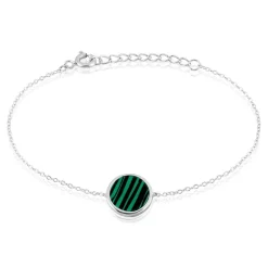 Bracelet Saül Argent Blanc Malachite-Histoire d'Or Discount