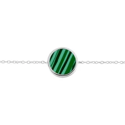 Bracelet Saül Argent Blanc Malachite-Histoire d'Or Discount