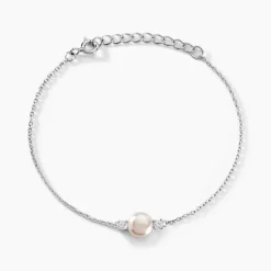 Histoire d'Or Bracelet Sari Argent Blanc Perle De Culture Et Oxyde De Zirconium