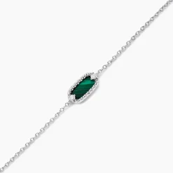 Histoire d'Or Bracelet Serafine Argent Blanc Malachite Oxyde De Zirconium