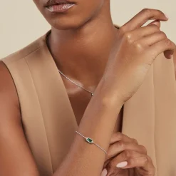 Histoire d'Or Bracelet Serafine Argent Blanc Malachite Oxyde De Zirconium