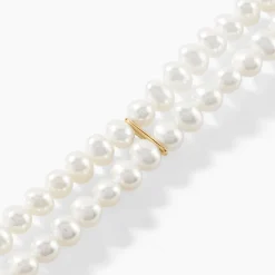 Histoire d'Or Bracelet Silene 2 Rangs Or Jaune Perle De Culture