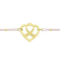 Bracelet Solidaire Lutte Contre Le Cancer Laiton Doré-Histoire d'Or New