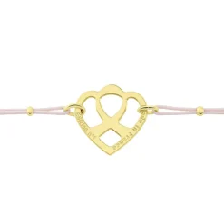 Bracelet Solidaire Lutte Contre Le Cancer Laiton Doré-Histoire d'Or New