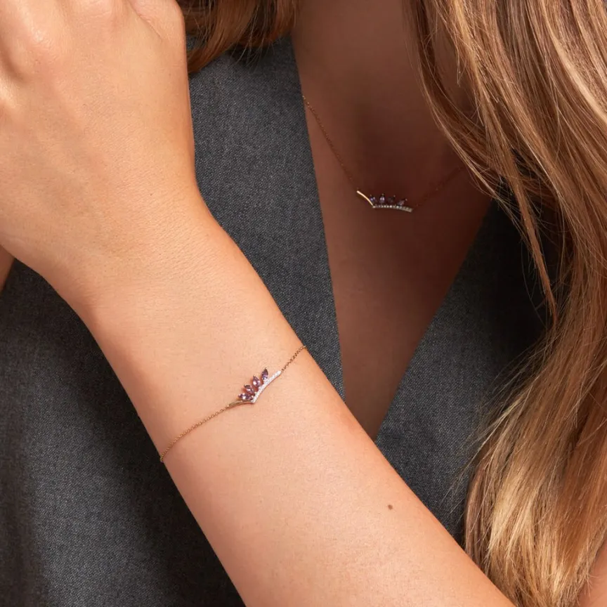 Bracelet Tiara Or Jaune Améthyste Oxyde De Zirconium-Histoire d'Or Best