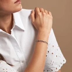 Bracelet Trait D'union Argent Blanc Oxyde De Zirconium-Histoire d'Or Clearance