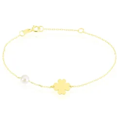 Bracelet Trefle Or Jaune Perle De Culture-Histoire d'Or Discount