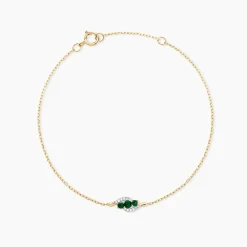 Bracelet Trinitie Or Jaune Emeraude Diamant-Histoire d'Or Discount
