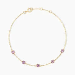 Bracelet Veasna Or Jaune Améthyste-Histoire d'Or