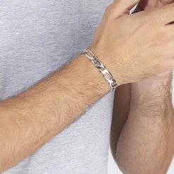 Histoire d'Or Bracelet Vivian Maille Alternee 1/3 Argent Blanc