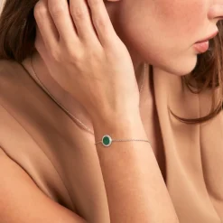 Bracelet Zea Argent Blanc Malachite-Histoire d'Or Hot