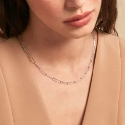 Histoire d'Or Chaine Hekla Argent Blanc