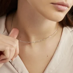 Histoire d'Or Chaîne Alyze Argent Blanc