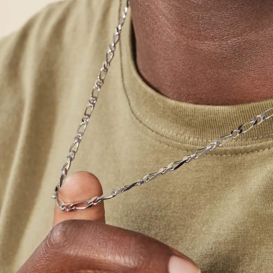 Histoire d'Or Chaîne Anilo Maille Alternée Argent Blanc