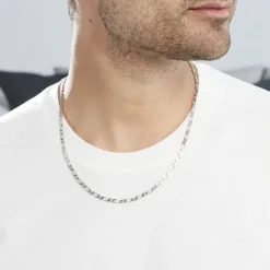 Chaîne Anilo Maille Alternée Argent Blanc-Histoire d'Or Best