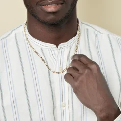 Histoire d'Or Chaîne Bixente Maille Alternee 1/3 Plaqué Or Jaune