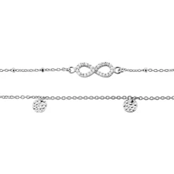 Chaîne De Cheville Argent Blanc Roschen Oxydes De Zirconium-Histoire d'Or Clearance